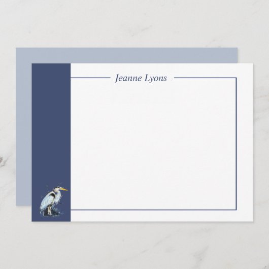 Carte De Remerciements Commerce personnalisé Great Blue Heron Bird Busine (Devant / Derrière)