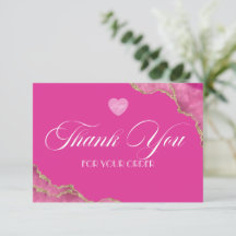 Carte de remerciements commercial en marbre rose c
