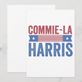 Carte De Remerciements Commie-La Harris 2024 Funny Anti Kamala Harris (Devant / Derrière)