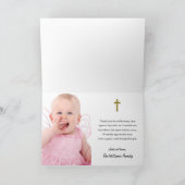 Carte De Remerciements Communion chrétienne religieuse baptême (Intérieur)