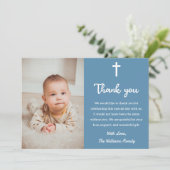 Carte De Remerciements Communion religieuse chrétienne baptême (Debout devant)