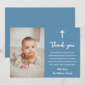 Carte De Remerciements Communion religieuse chrétienne baptême (Devant / Derrière)