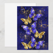 Carte De Remerciements Composition avec les papillons Sapphire (Devant / Derrière)