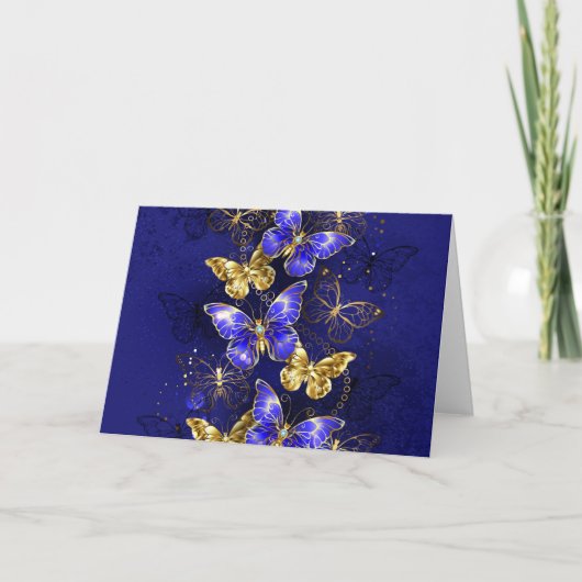 Carte De Remerciements Composition avec papillons Sapphire (Devant)