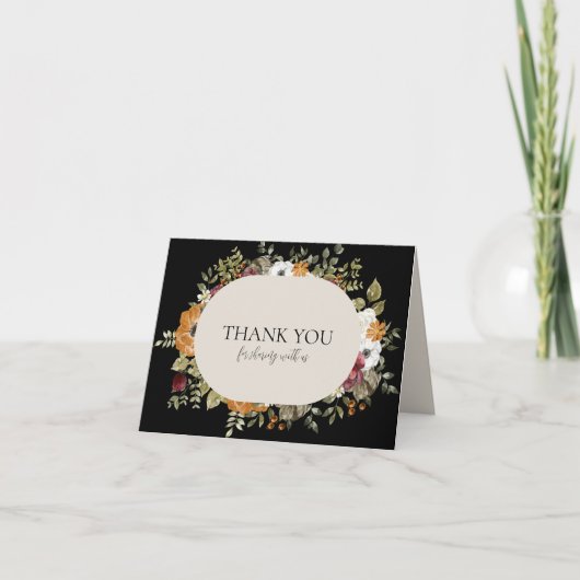 Carte De Remerciements Composition florale horizontale botanique rustique (Devant)