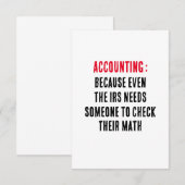 Carte De Remerciements Comptabilité : Parce que même l'IRS a besoin de qu (Devant / Derrière)