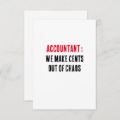 Carte De Remerciements Comptable Nous gagnons des centimes du chaos (Devant / Derrière)