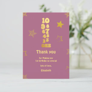 Carte De Remerciements Compte à rebours de la veille du Nouvel An Premier