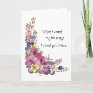 Carte De Remerciements Compter mes bénédictions