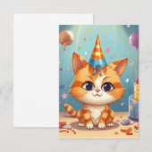 Carte De Remerciements Conception à thème de chat chat roux mignon (Devant / Derrière)