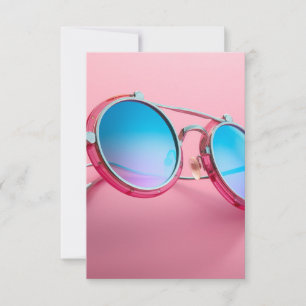 Carte De Remerciements Conception à thème de lunettes de soleil, rose coo