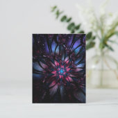 Carte De Remerciements Conception Abstraite des fleurs fractales. (Debout devant)