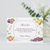 Carte De Remerciements Conception d'appréciation florale de fruits médite (Debout devant)