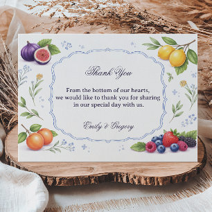 Carte De Remerciements Conception d'appréciation florale de fruits médite