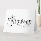 Carte De Remerciements Conception d'araignée d'Halloween farce ou attrape (Devant)