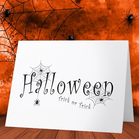 Carte De Remerciements Conception d'araignée d'Halloween farce ou attrape