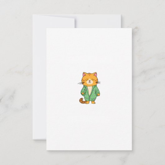 Carte De Remerciements Conception de chat mignon, chat roux (Devant)