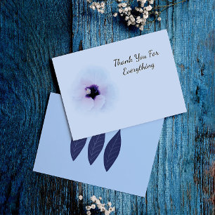 Carte De Remerciements Conception de fleur d'Hibiscus sur fond bleu