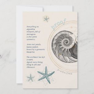 Carte De Remerciements Conception de nautilus coquillage preuve fibonacci