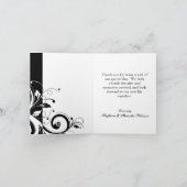 Carte De Remerciements Conception de tourbillon inversé noir et blanc (Intérieur)