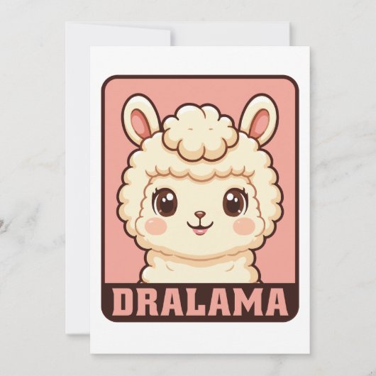 Carte De Remerciements Conception d'illustration de lama mignon (Devant)