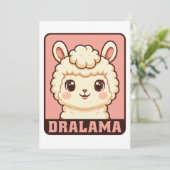 Carte De Remerciements Conception d'illustration de lama mignon (Debout devant)