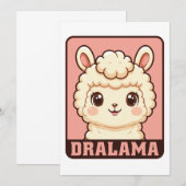Carte De Remerciements Conception d'illustration de lama mignon (Devant / Derrière)
