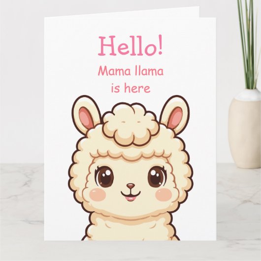 Carte De Remerciements Conception d'illustration de lama mignon (Devant)