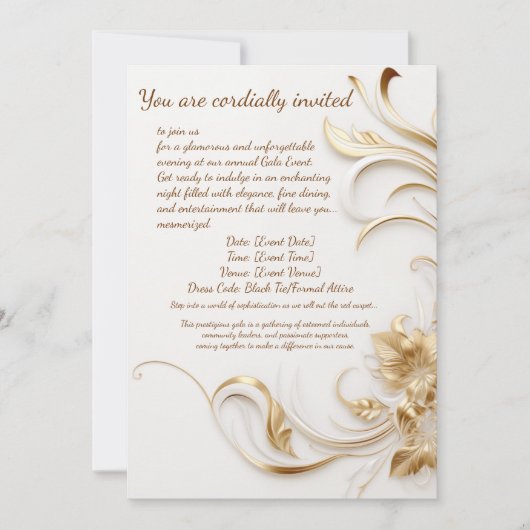 Carte De Remerciements Conception d'invitation pour un événement de gala (Devant)