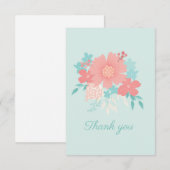 Carte De Remerciements Conception florale tendance et belle (Devant / Derrière)