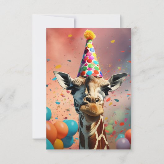 Carte De Remerciements Conception girafe, coloré (Devant)