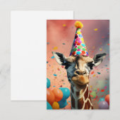 Carte De Remerciements Conception girafe, coloré (Devant / Derrière)