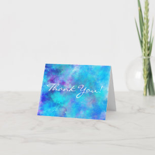 Carte De Remerciements Conception glaciale d'abrégé sur bleu