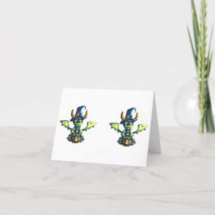 Carte De Remerciements Conception magique du dragon d'Halloween