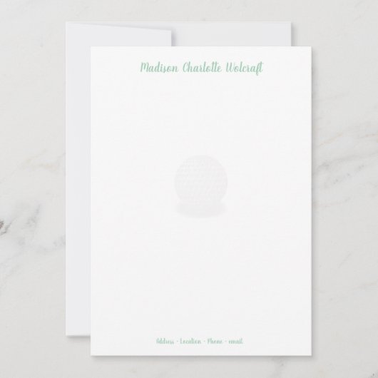 Carte De Remerciements Conception simple de thème de golf Customisée cart (Devant)