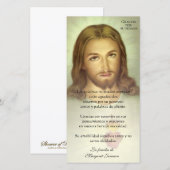 Carte De Remerciements Condolation funéraire de Jésus catholique en espag (Devant / Derrière)