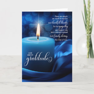 Carte De Remerciements Condoléances pour la sympathie de la bougie bleue