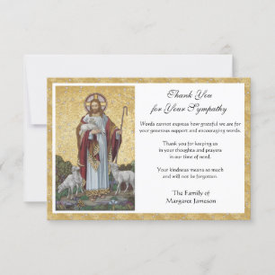 Carte De Remerciements Condolence catholique religieuse Funérailles de Jé