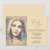 Carte De Remerciements Condolence de la Vierge catholique religieuse  (Devant / Derrière)