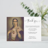 Carte De Remerciements Condolence de la Vierge catholique religieuse (Debout devant)