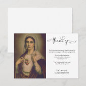 Carte De Remerciements Condolence de la Vierge catholique religieuse (Devant / Derrière)