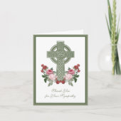 Carte De Remerciements Condolence des Roses catholiques de la Croix celte (Devant)