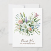 Carte De Remerciements Condolence florale catholique du printemps (Devant)