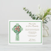 Carte De Remerciements Condolence religieuse catholique de la Croix Rose (Debout devant)