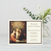 Carte De Remerciements Condolence religieuse catholique de la Sainte Fami (Debout devant)