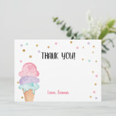 Carte de remerciements Cone Confetti de crème glac (Debout devant)