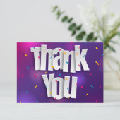 Carte de remerciements Confetti (Debout devant)