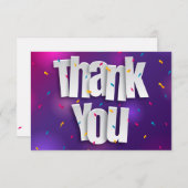Carte de remerciements Confetti (Devant / Derrière)