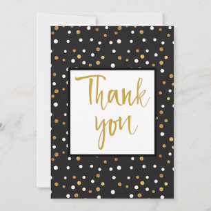 Carte De Remerciements Confettis sur fond noir