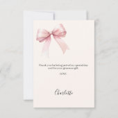 Carte De Remerciements Confirmation de la crème photo arc rose (Dos)